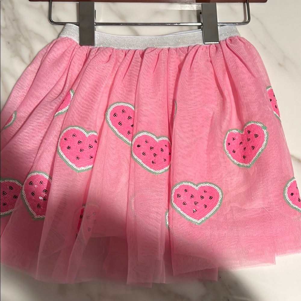Lola + The Boys Pink Heart Watermelon Tulle Skirt.